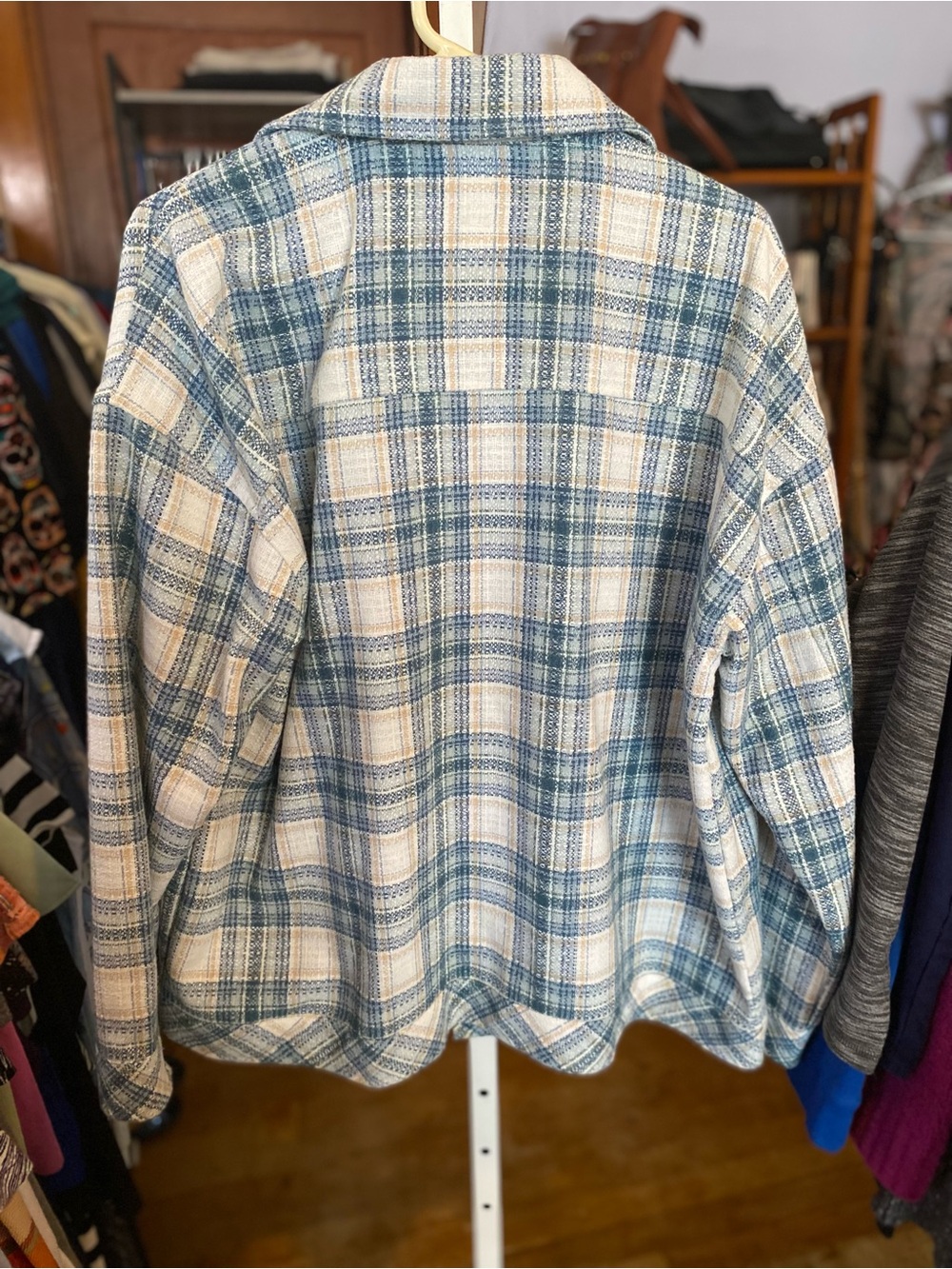 Boston Traders Blue & Cream Plaid Shirt Jacket - Picture 4 of 4